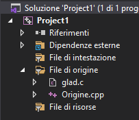 Importare glad.c - Creare una finestra con GLFW e OpenGL